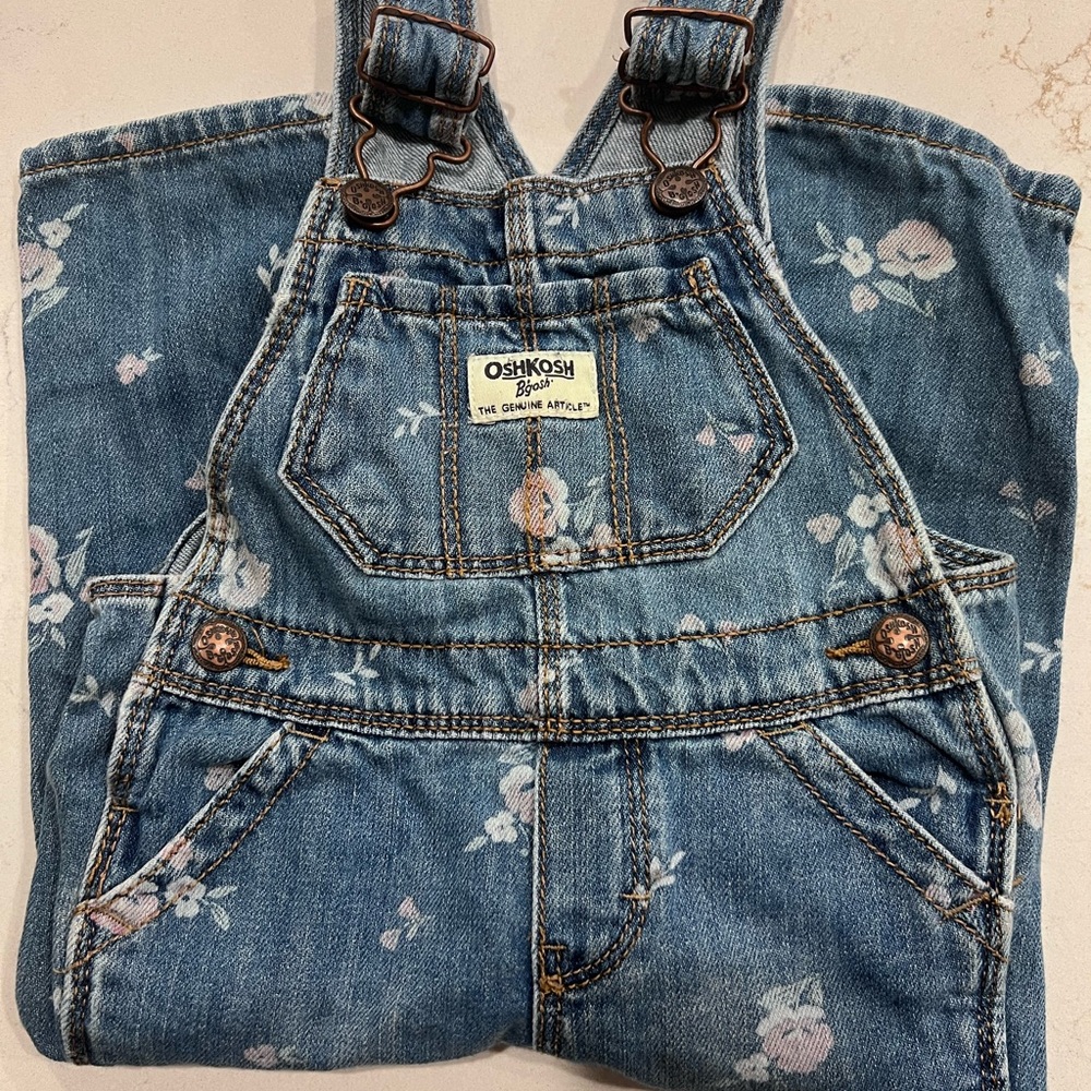 OshKosh B'gosh Denim Floral overalls